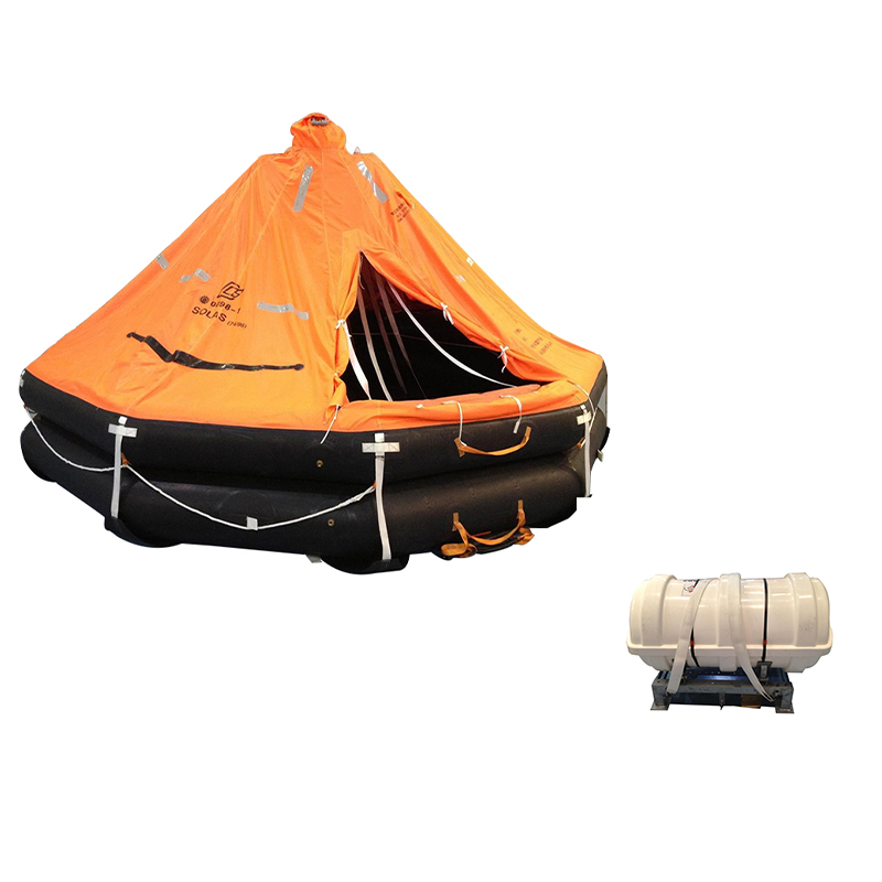 Operation instructions for launching and boarding life raft