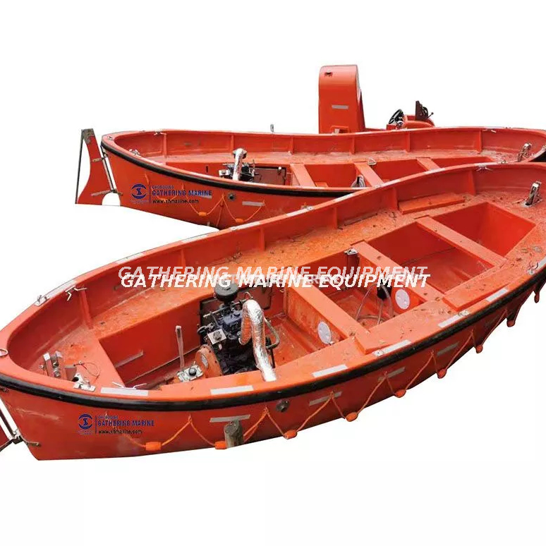 FRP Open Type Lifeboat Rescue Boat with Davit