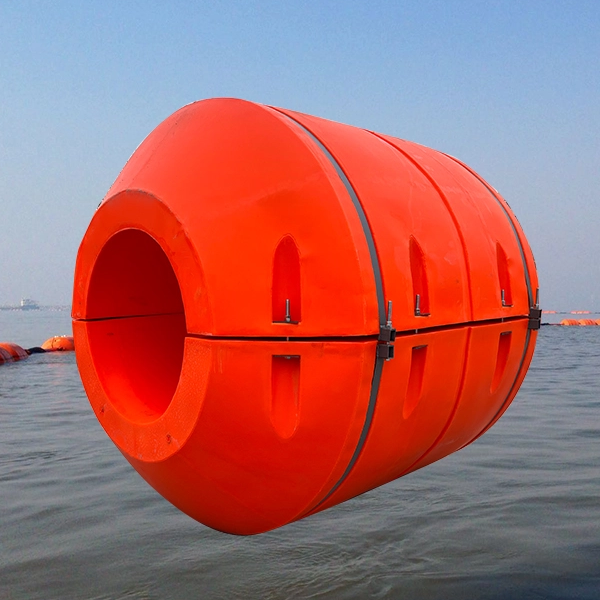 Orange Floating Objects in Dredging Projects - Pipe Floater