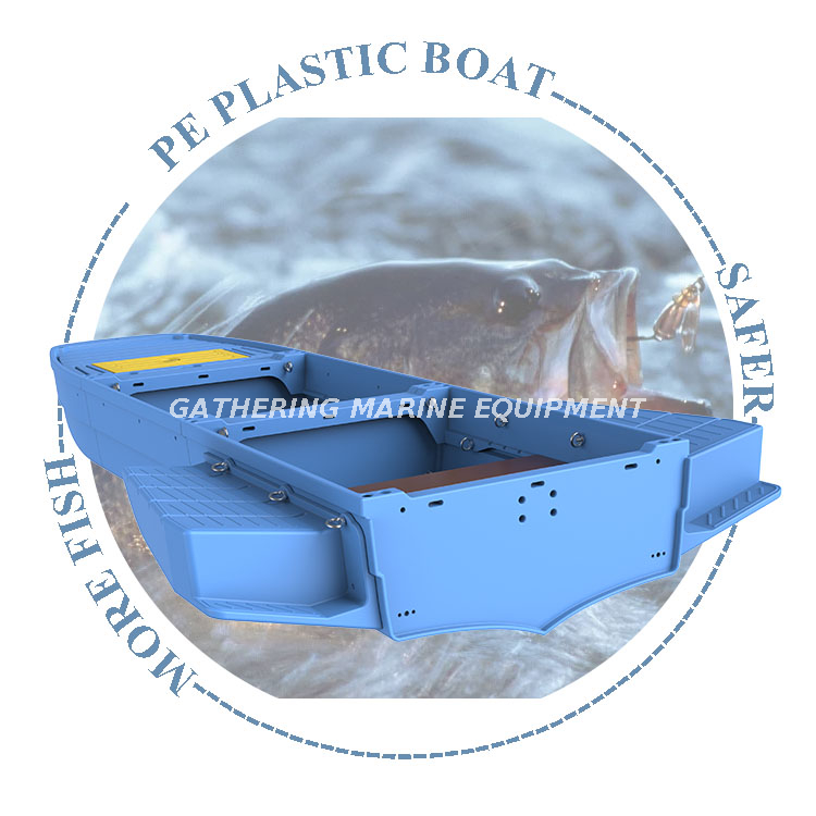Green/blue/gray PE Plastic Fishing Boat Foldable Water Sports Boat