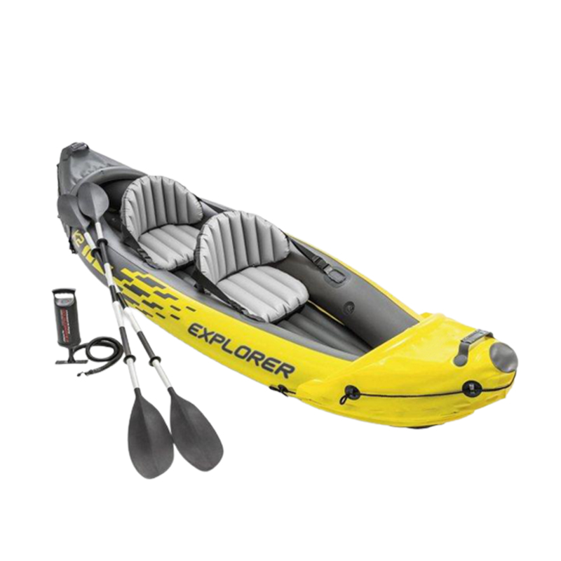 2 Persons Explorer Inflatable Banana Boat Kayak Rubber Boat with Paddles1