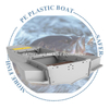 Green/blue/gray PE Plastic Fishing Boat Foldable Water Sports Boat